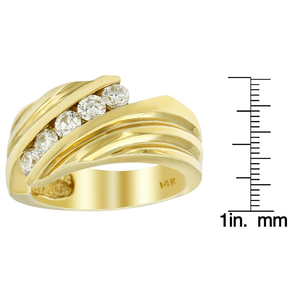 14k Yellow Gold 1 ct TDW Round Diamond Cluster Ring (H-I, SI2-I1)