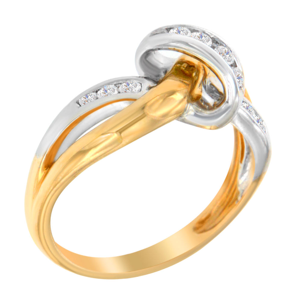 10k Two-Toned Gold 1/4ct TDW Round Cut Diamond Ring (J-K,I2-I3)
