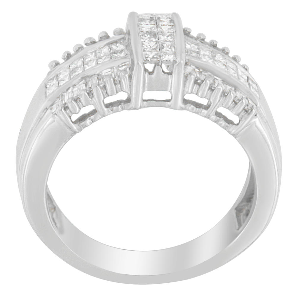 14K White Gold 1 CTTW Baguette and Princess-cut Diamond Ring (G-H, SI1-SI2)