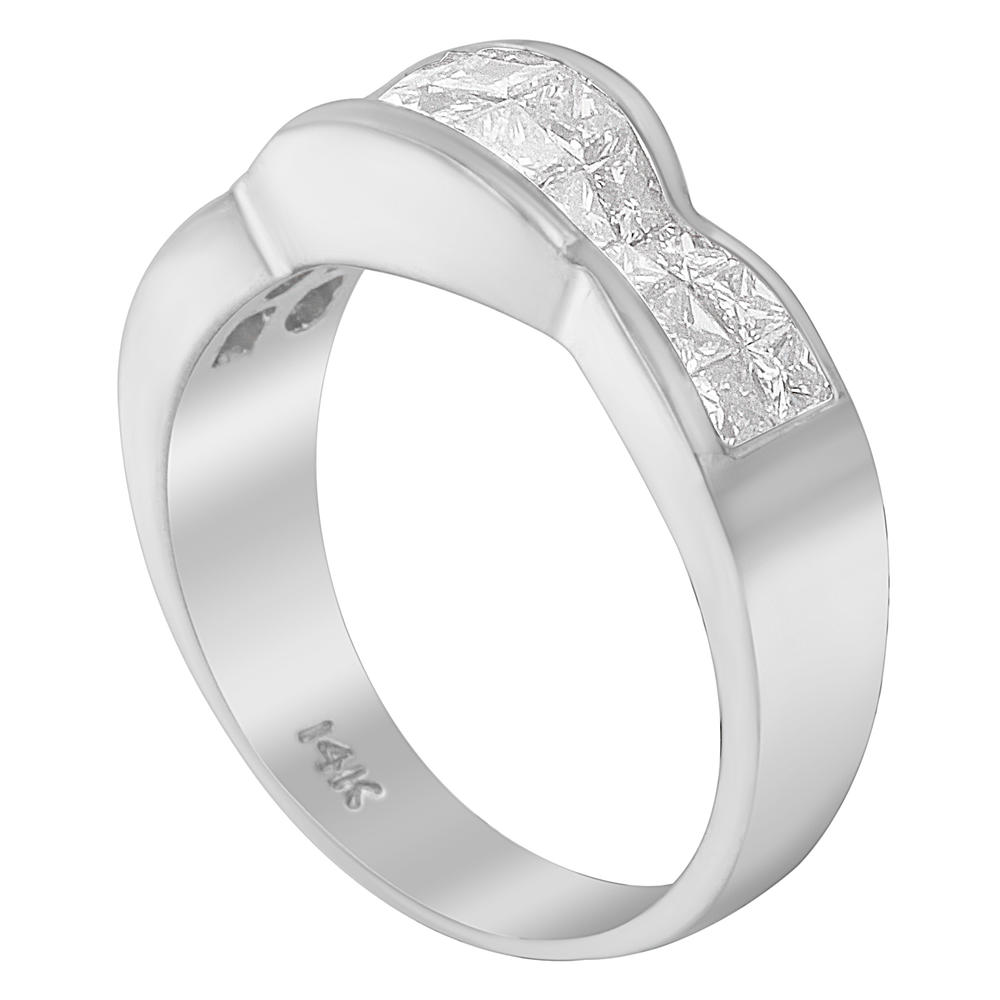 14k White Gold 1 1/3 ct TDW Princess Diamond Cluster Ring (G-H,SI2-I1)