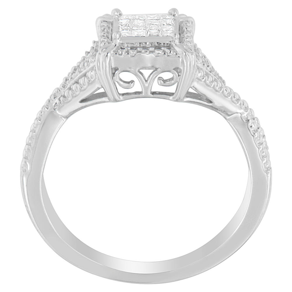 10K White Gold 0.15 ct. TDW Princess Cut Diamond Ring (H-I,SI1-SI2)