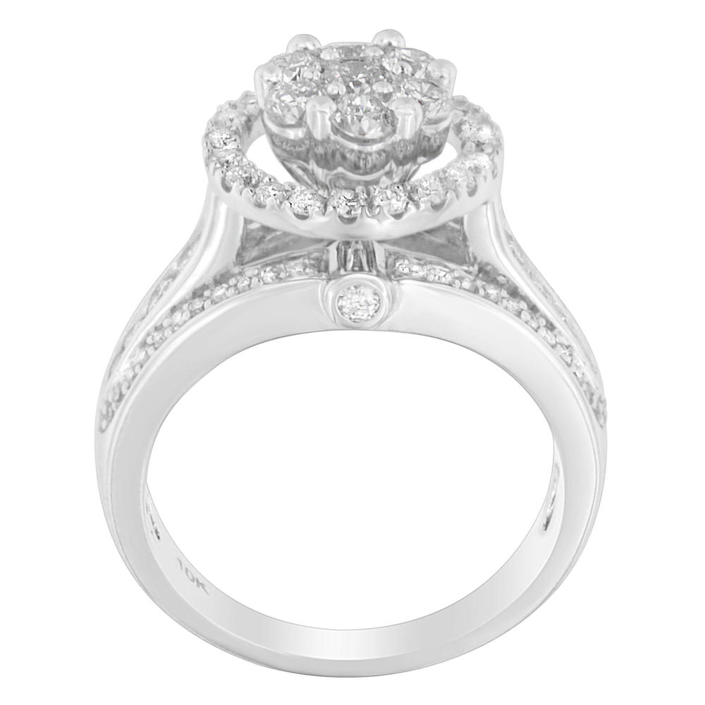 14k White Gold 1.5ct TDW Round Cut Diamond Fashion Ring (H-I,SI1-SI2)