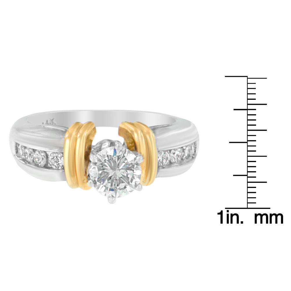 14K Two-Toned Gold 1CTTW Round Cut Diamond Ring (H-I,SI1-SI2)