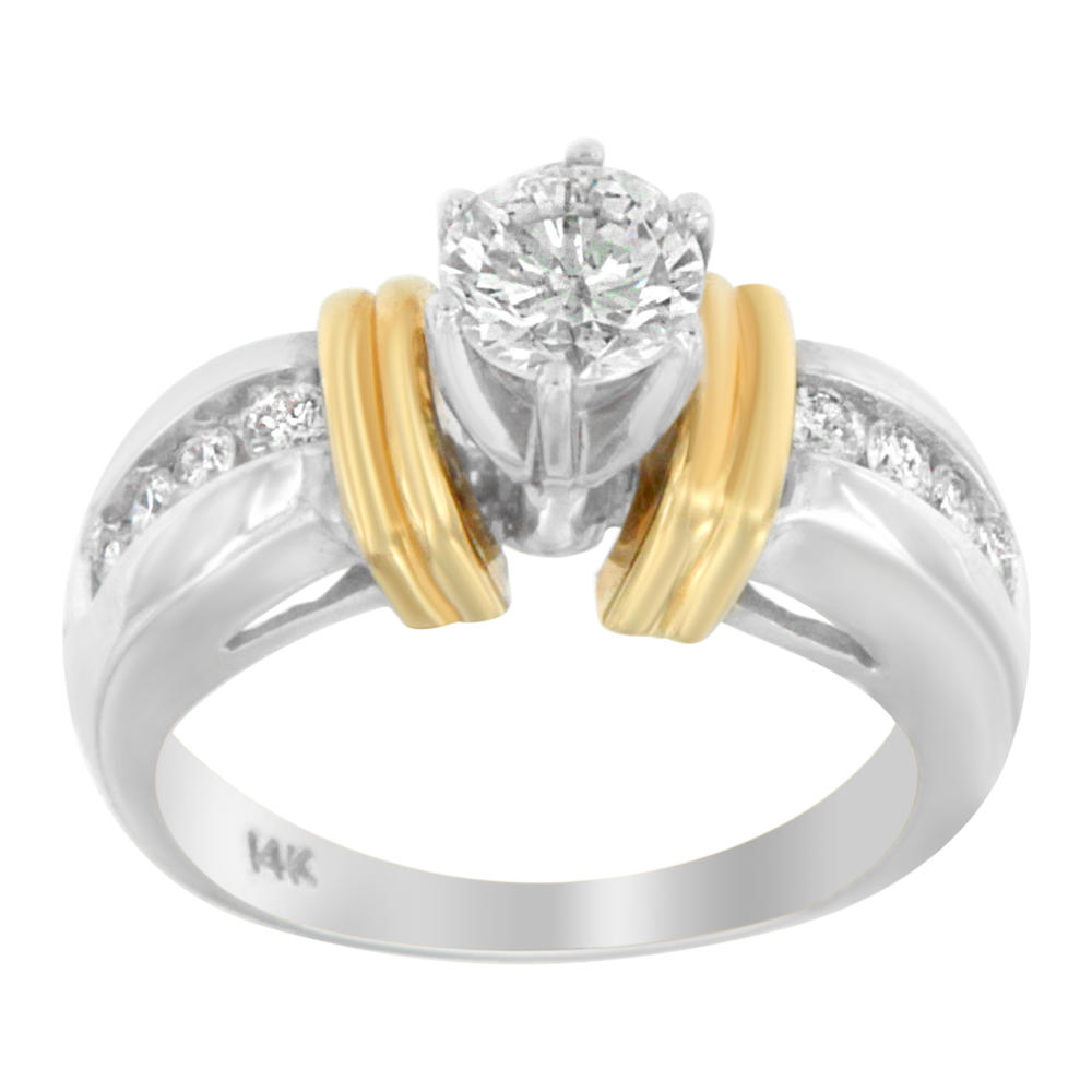 14K Two-Toned Gold 1CTTW Round Cut Diamond Ring (H-I,SI1-SI2)