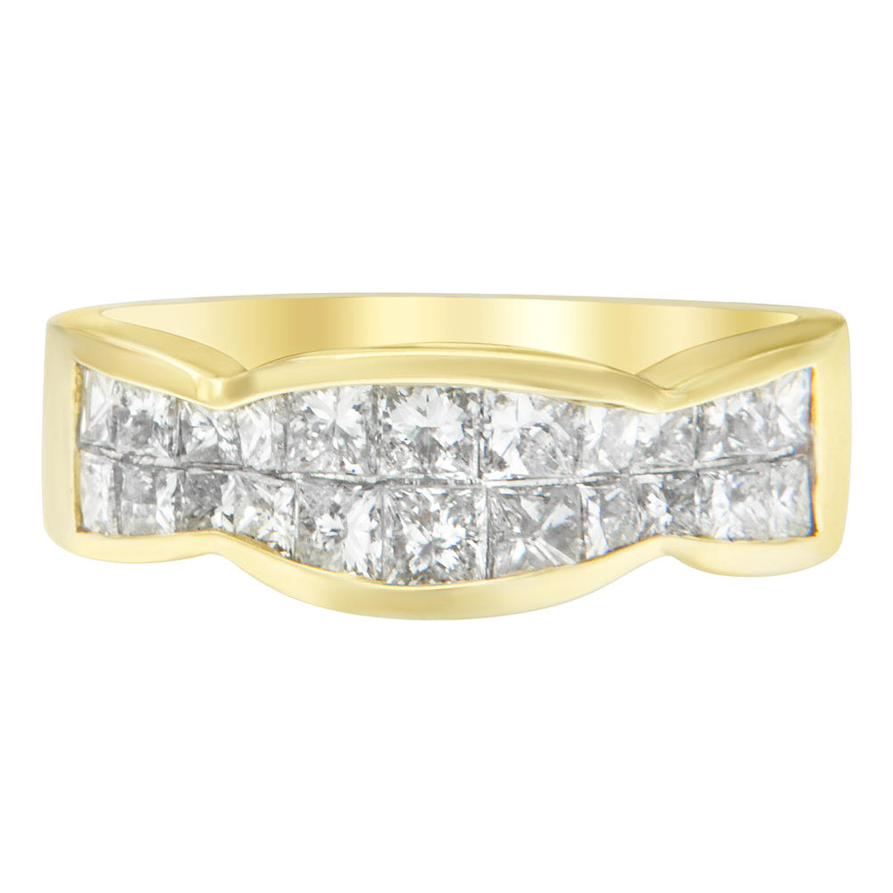 14k Yellow Gold 1 1/3 ct TDW Princess Diamond Cluster Ring (G-H, SI1-SI2)