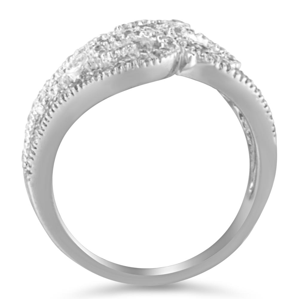 14k White Gold 0.5ct TDW Round Cut Diamond Fashion Ring (SI1-SI2,H-I)