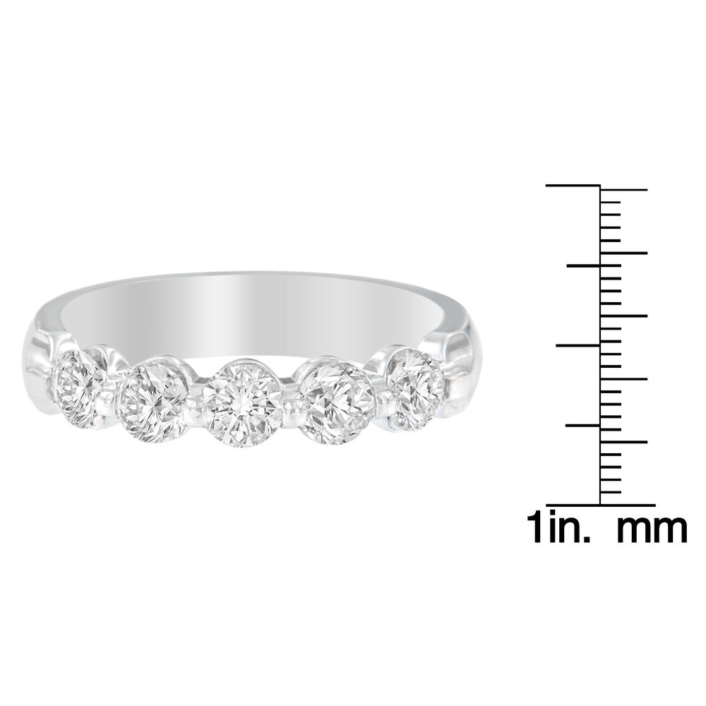 14K White Gold 1ct TDW 5-Stone Diamond Ring (H-I, SI2-I1)