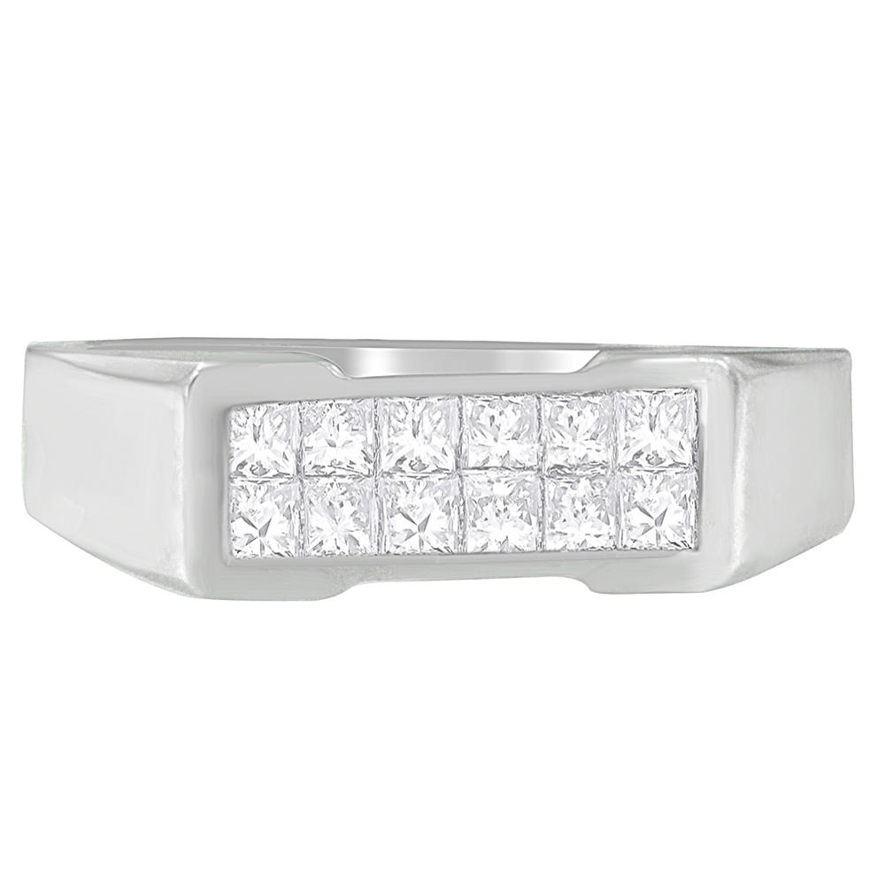 14k White Gold 1 ct TDW Princess Diamond Cluster Ring (G-H, VS2-SI1)