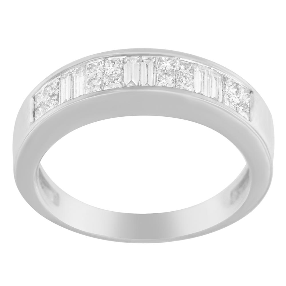 14K White Gold 1 CTTW Princess and Baguette-cut Diamond Ring (G-H, SI1-SI2)