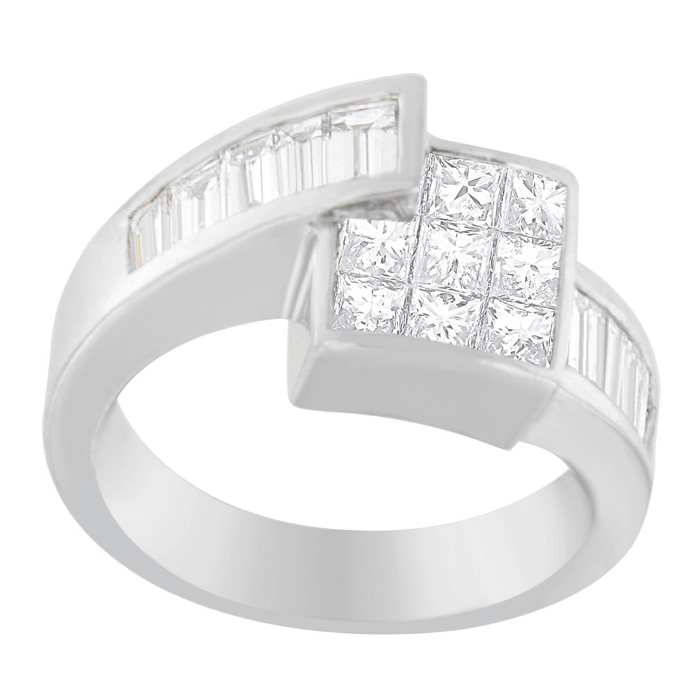 14K White Gold 2 CTTW Baguette and Princess-cut Diamond Ring (G-H, VS2-SI1)