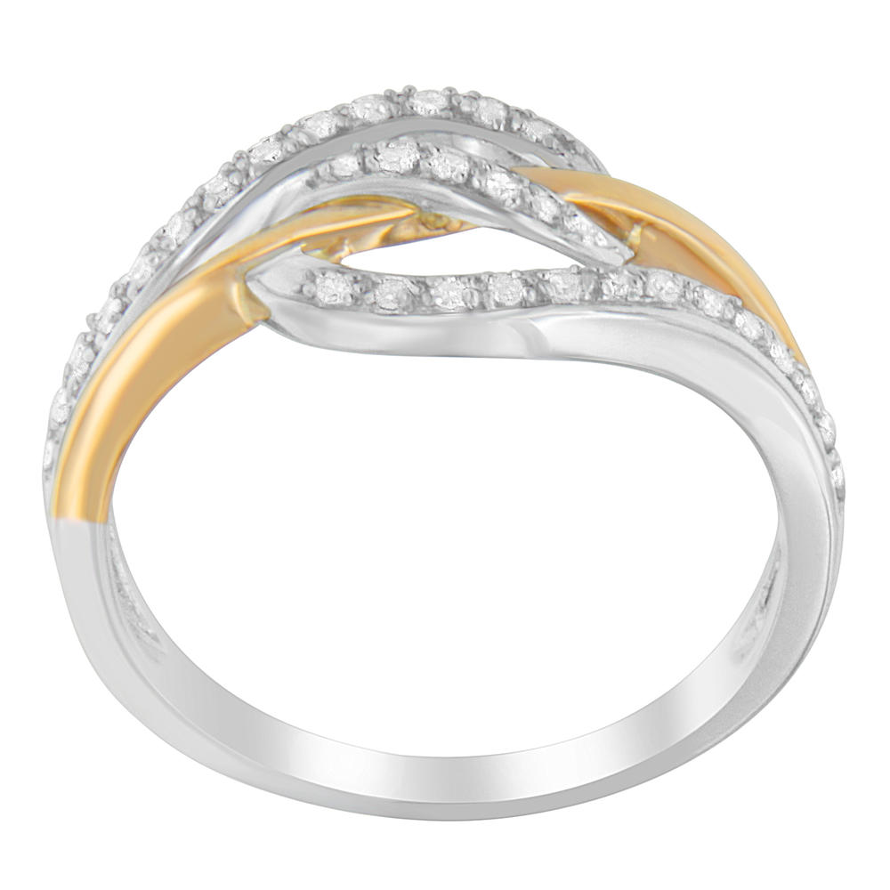 10K Two-Toned Gold 0.16 CTTW Round Cut Diamond Ring (H-I,SI2-I1)