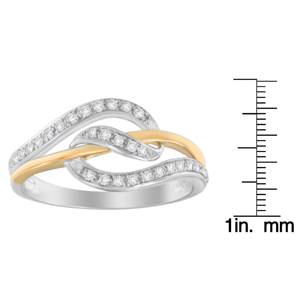 10K Two-Toned Gold 0.16 CTTW Round Cut Diamond Ring (H-I,SI2-I1)