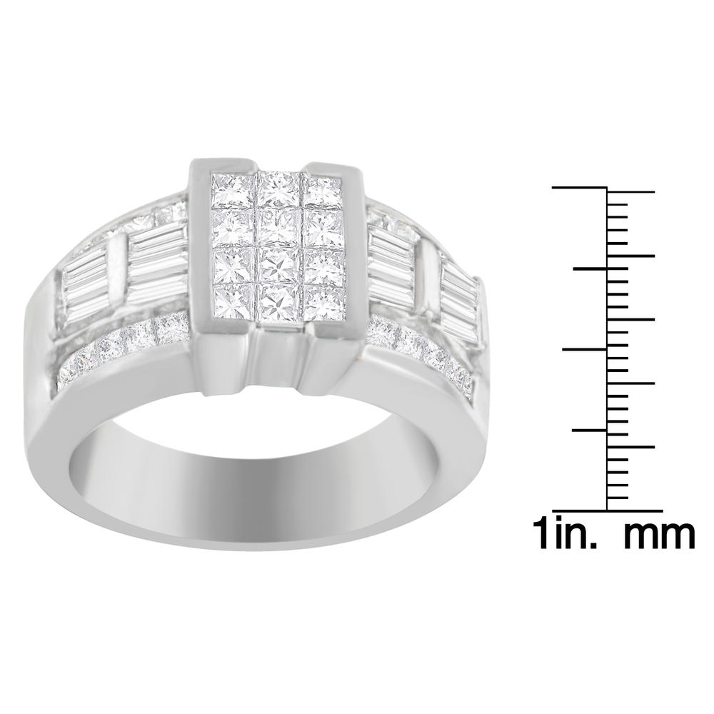 14K White Gold 2ct.TDW Princess and Baguette-cut Diamond Ring (G-H, VS1-VS2)