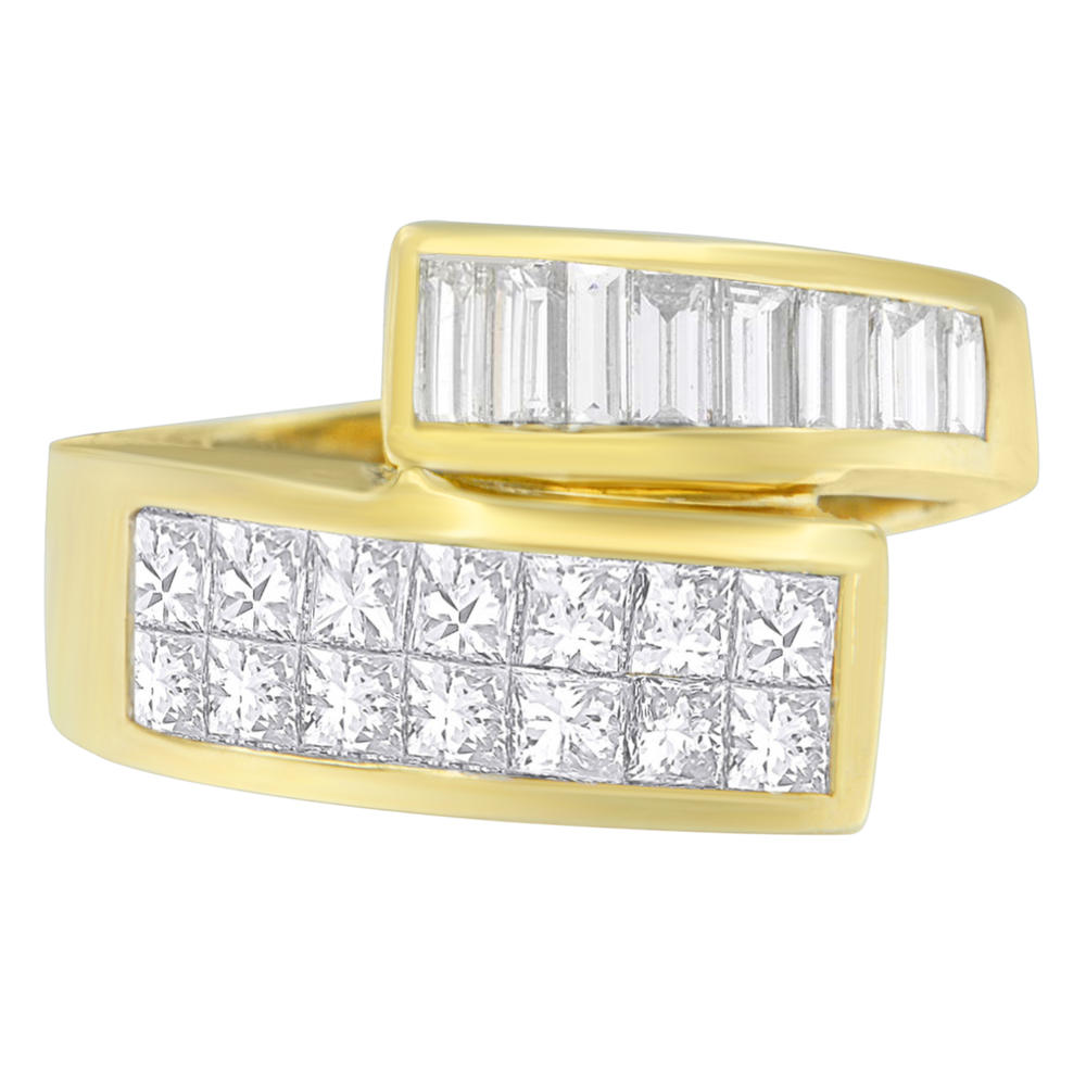 14K Yellow Gold 2 ct. TDW Princess and Baguette-cut Diamond Ring (H-I, SI1-SI2)