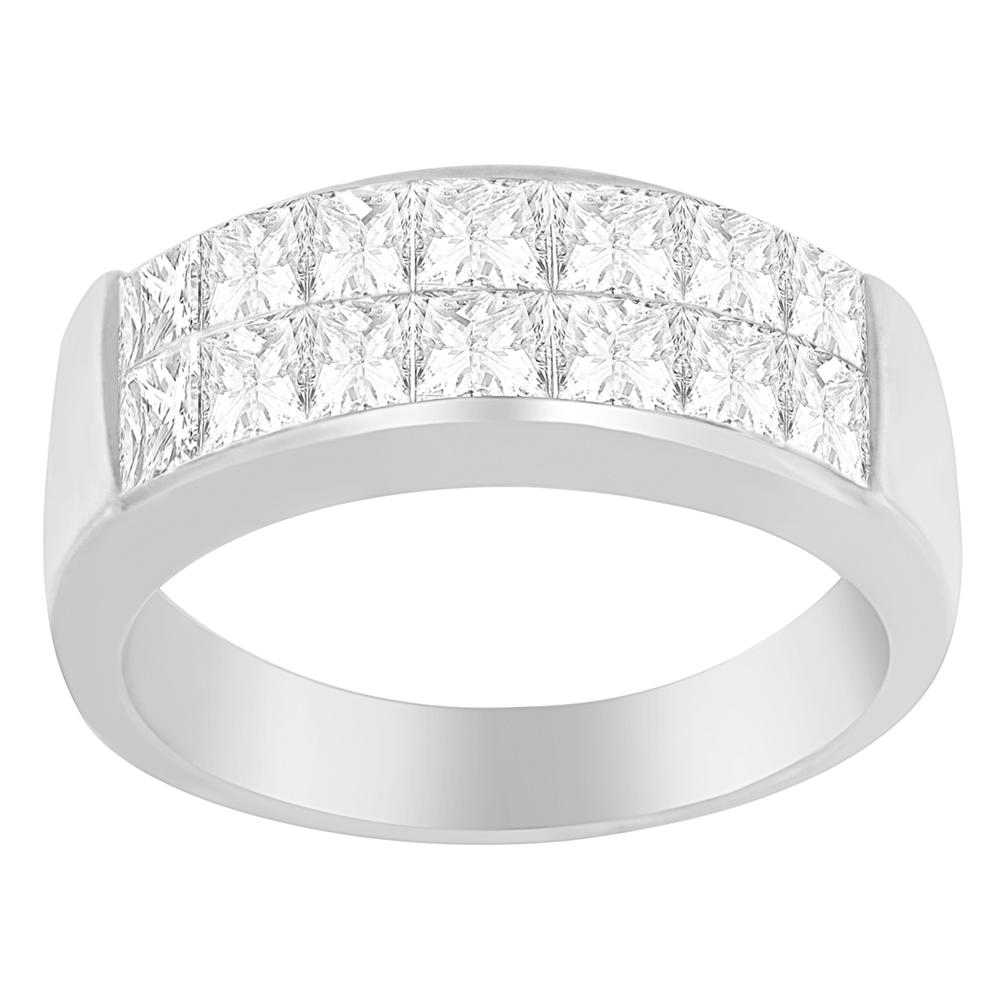 14k White Gold 1 3/8 ct TDW Princess Diamond Cluster Ring (G-H, VS2-SI1)