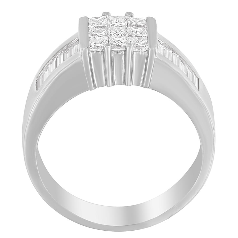 14K White Gold 1 1/2ct. TDW Princess and Baguette-cut Diamond Ring (G-H,VS1-VS2)
