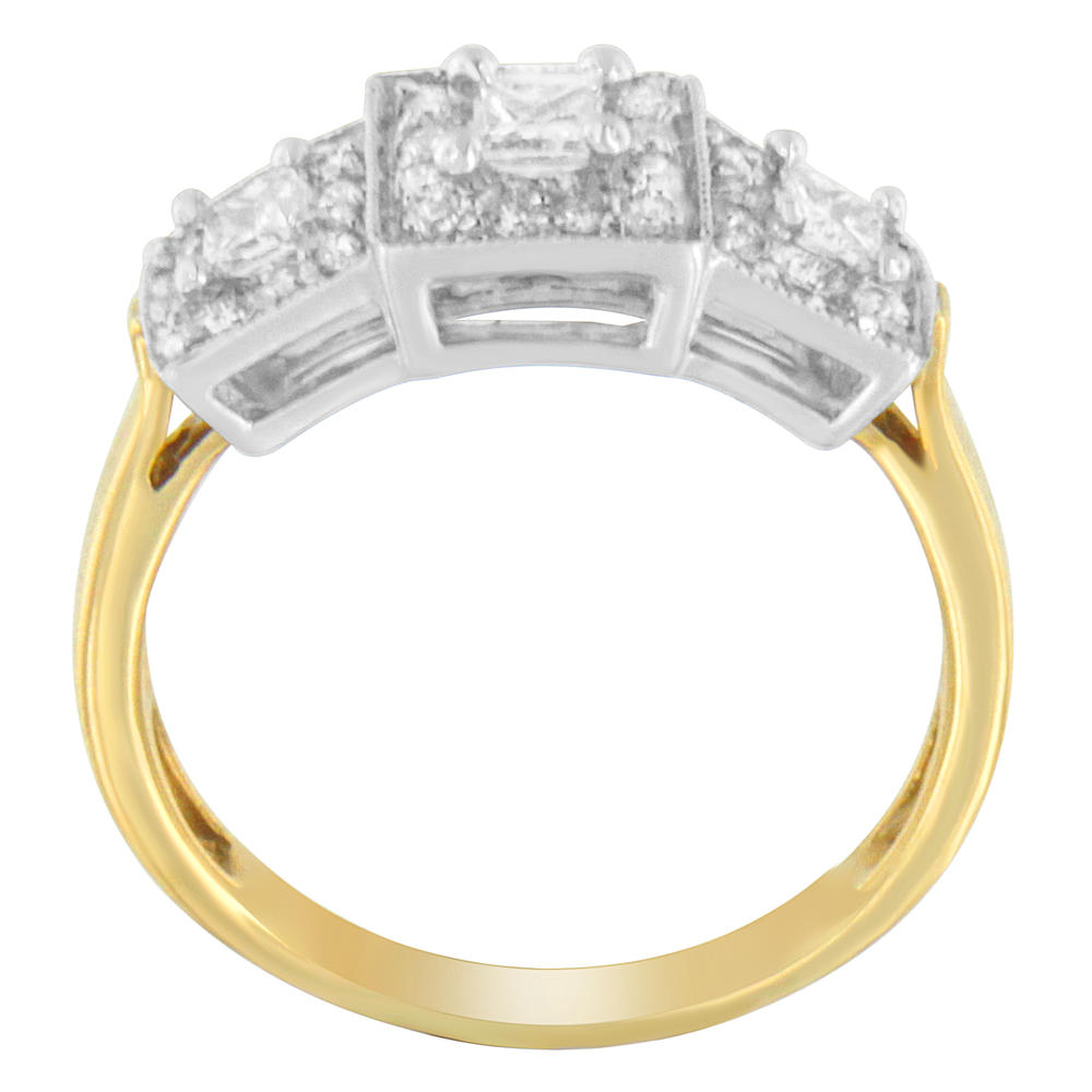 14K Two-Toned Gold 0.50 ct. TDW Round and Princess Cut Diamond Ring (H-I,SI2-I1)