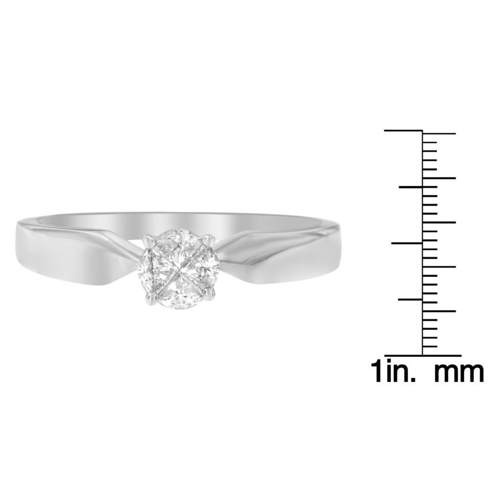 14K White Gold 1/4ct.TDW Pie-Cut Diamond Ring(H-I,SI1-SI2)