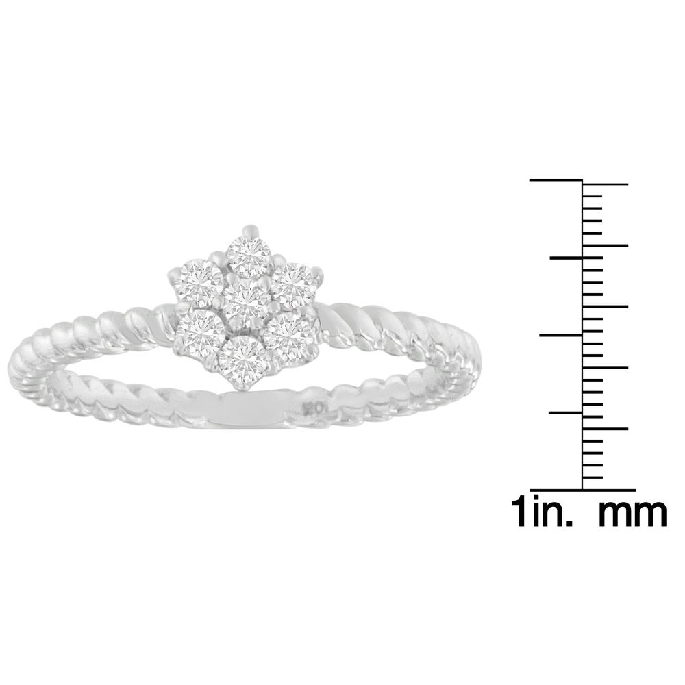 10K White Gold 0.25 CTTW Round Cut Diamond Ring (H-I,SI1-SI2)