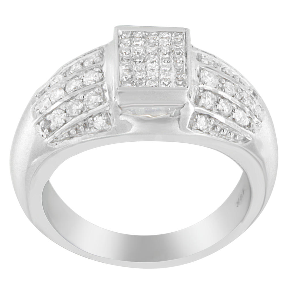 18K White Gold 3/4 CTTW Round and Princess-cut Diamond Ring (H-I, SI2-I1)