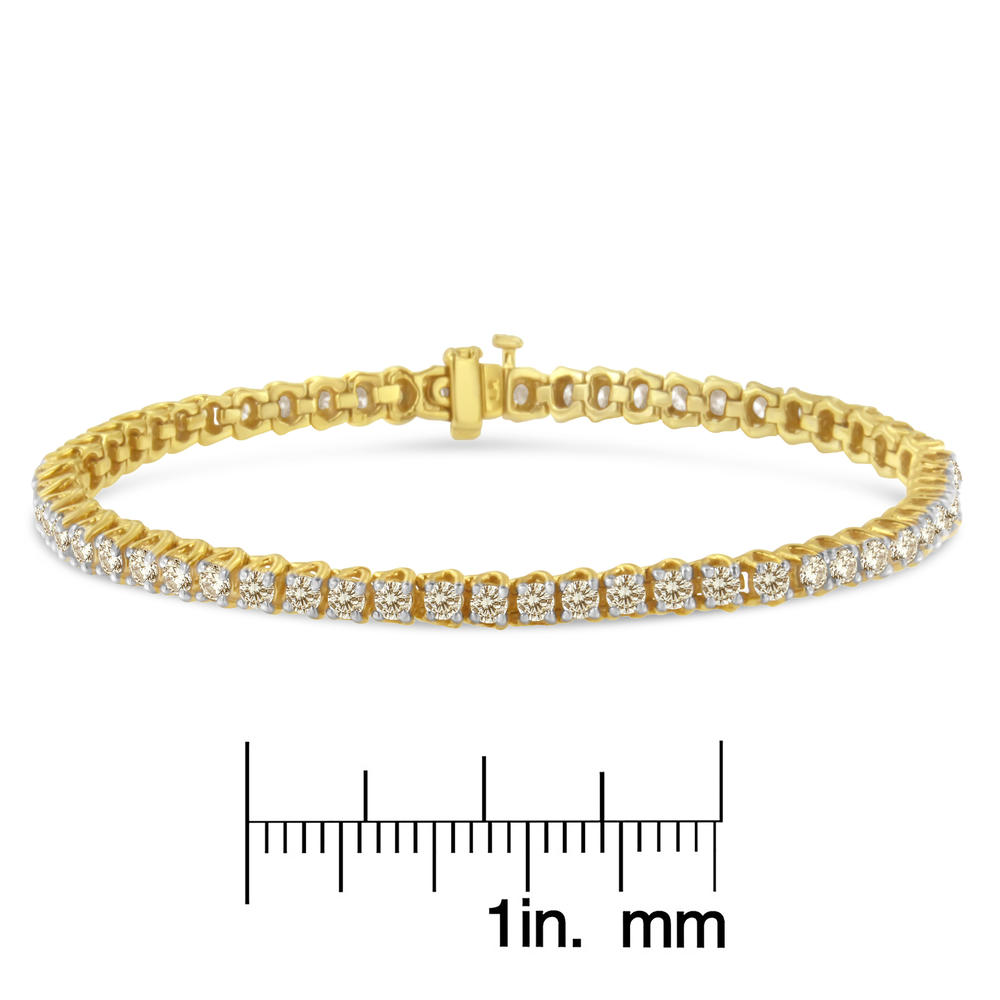 Yellow Gold-Plated Sterling Silver 5ct TDW Diamond Tennis Bracelet (J-K, I1-I2)