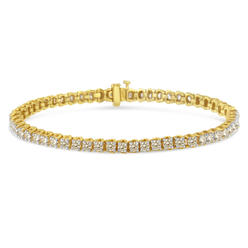 Haus of Brilliance Yellow Gold-Plated Sterling Silver 5ct TDW Diamond Tennis Bracelet (J-K, I1-I2)