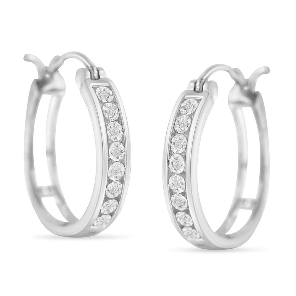 Sterling-Silver 1/20ct TDW Diamond Hoop Earring (I-J, I3-Promo)
