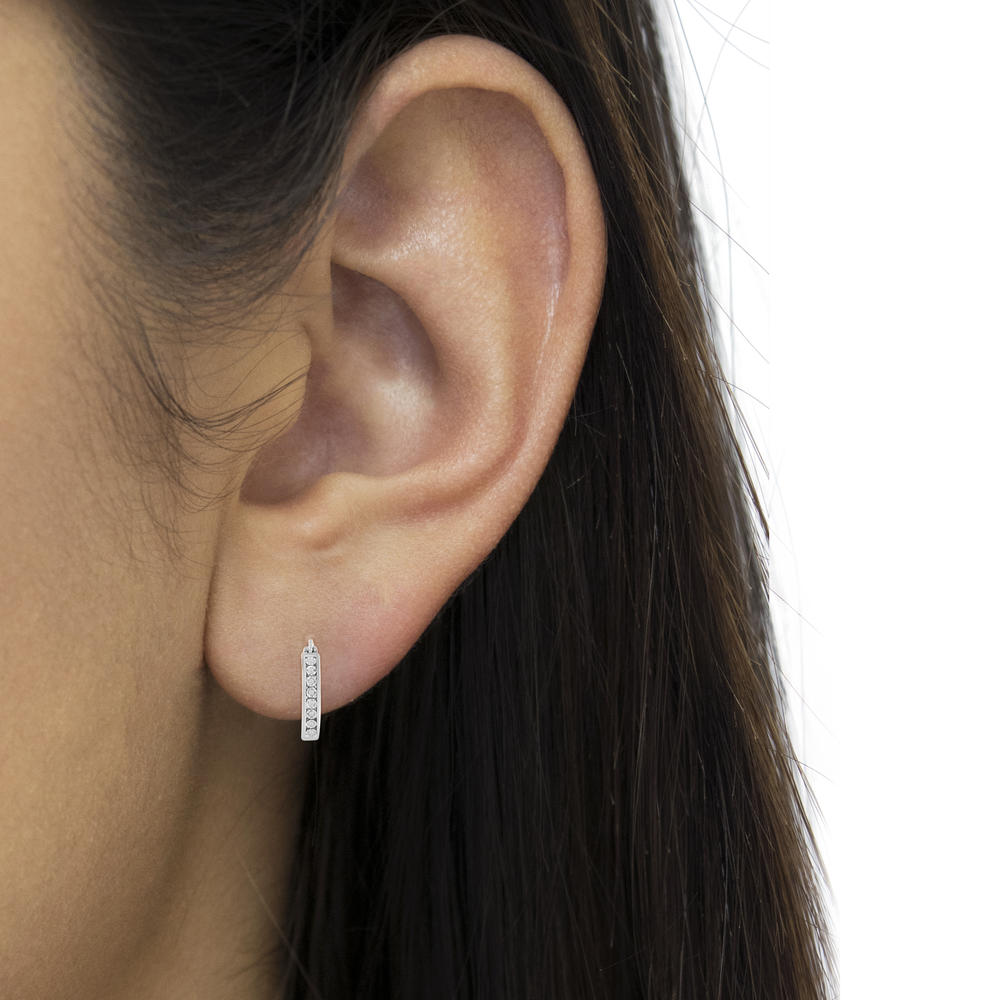Sterling-Silver 1/20ct TDW Diamond Hoop Earring (I-J, I3-Promo)