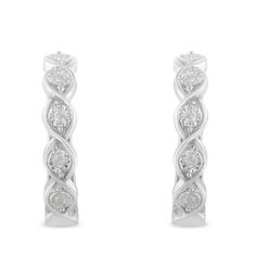 Haus of Brilliance Sterling Silver 1/10ct TDW Rose-cut Diamond Hoop Earring (I-J,I3-Promo)