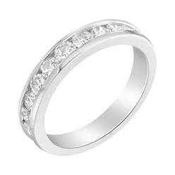 IGI Certified 18K White Gold 1ct TDW Diamond Wedding Band Ring (E-F, I1-I2)