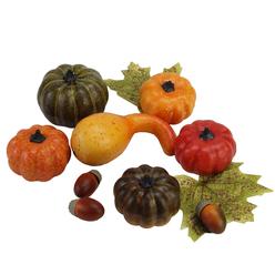 Northlight 33049649 Autumn Harvest Artificial Pumpkin Gourd Acorn & Leaf Decoration Set