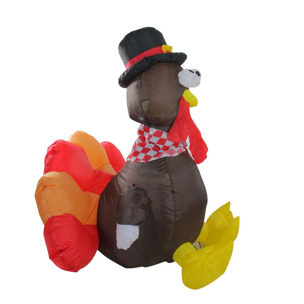 Northlight 4' Inflatable Lighted Thanksgiving Turkey Outdoor Decoration