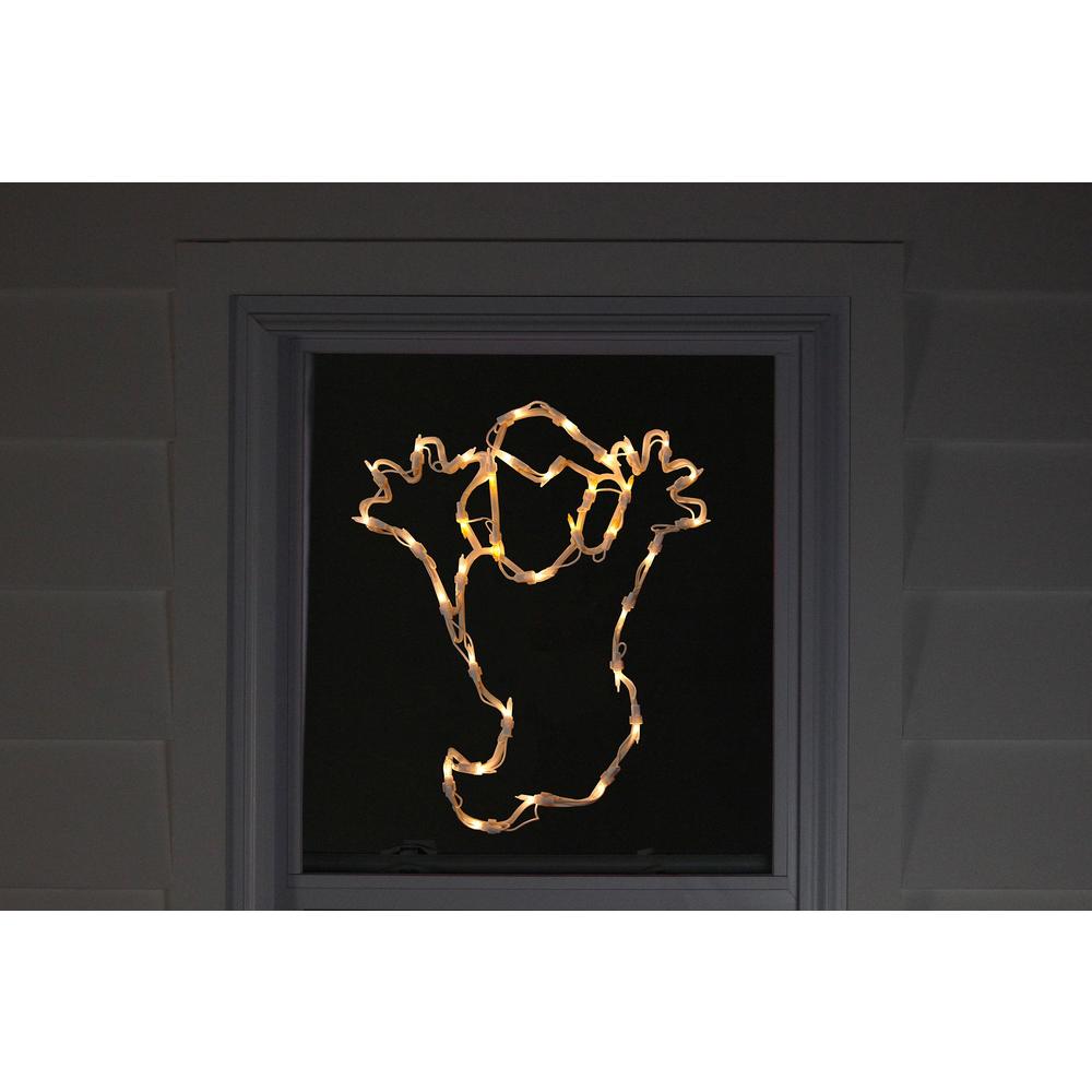 Northlight 15" Lighted Ghost Halloween Double Sided Window Silhouette Decoration
