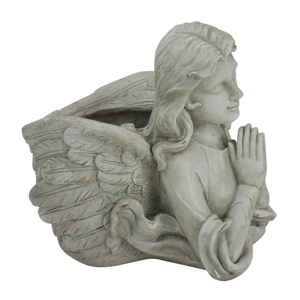 Northlight 11" Gray Praying Angel Bust Outdoor Garden Statue Planter