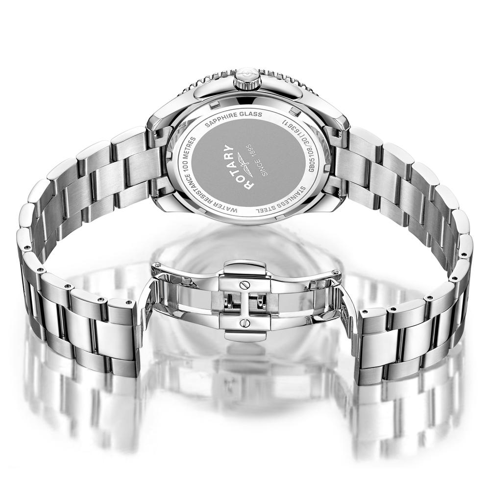 Men's Henley Silver Tone Black Dial Bracelet Watch