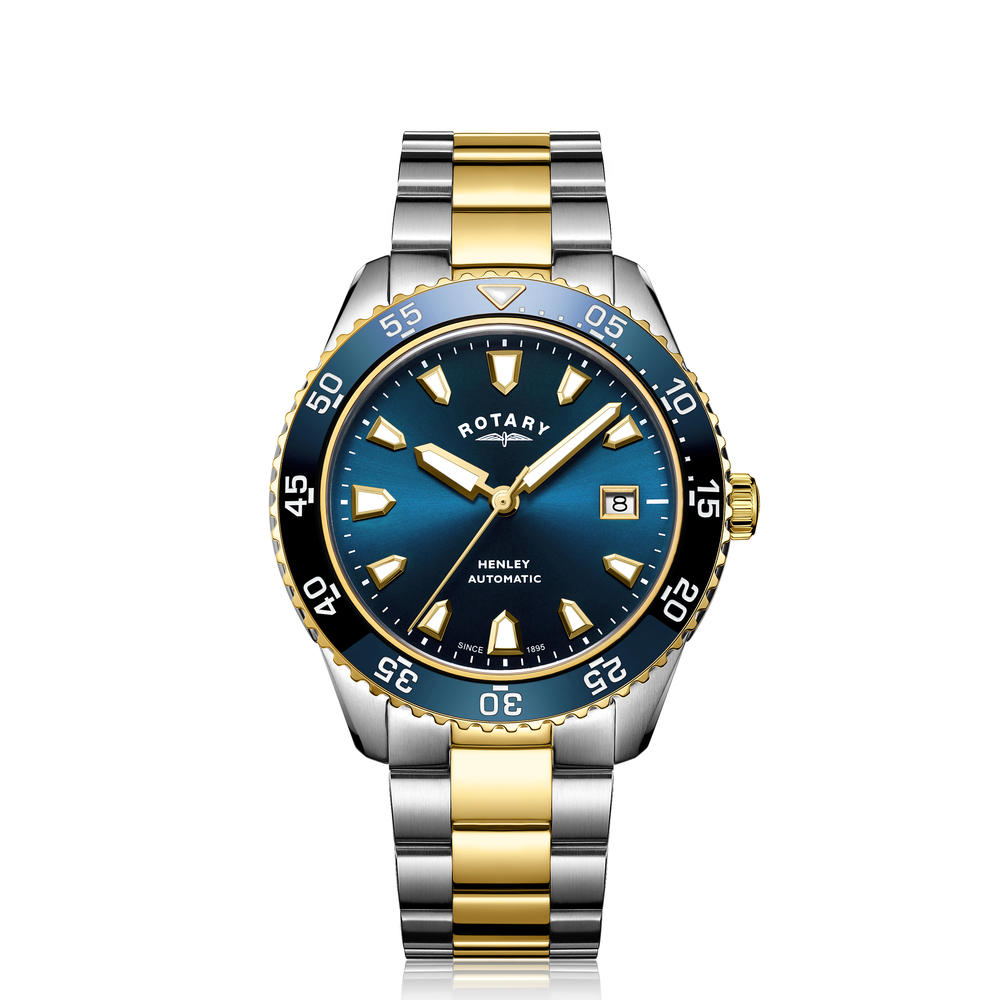 Men's Henley Two Tone Blue Dial Bracelet Watch