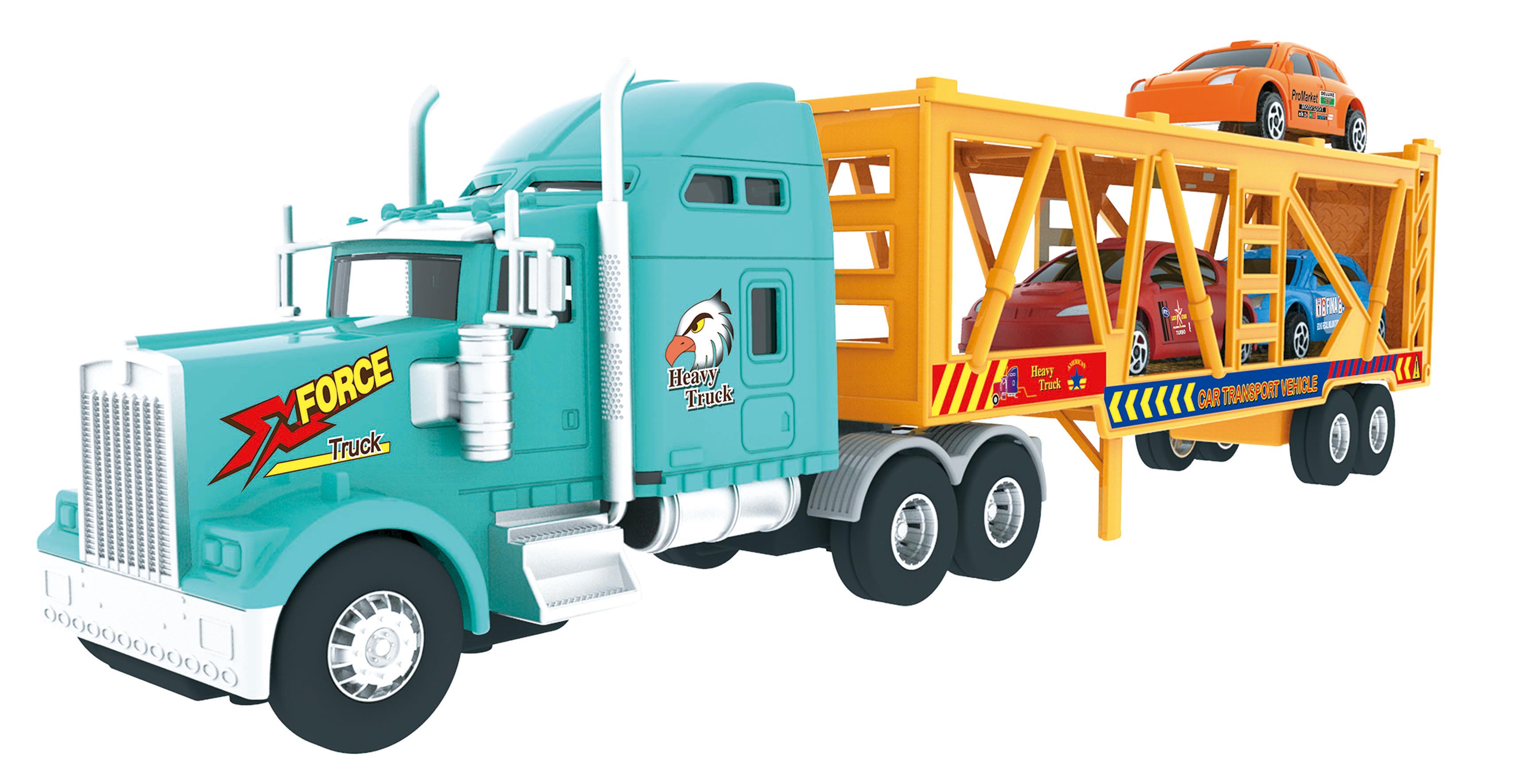 Big-Daddy  Big Rig Transport Truck with 3 Cars Friction powered Toy Truck And Toy Cars