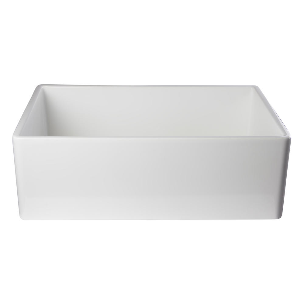 ALFI Brand  AB510-W White 30" Contemporary Smooth Apron Fireclay Farmhouse Kitchen Sink
