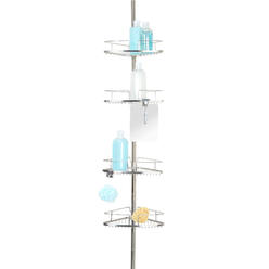 Better Living 13406 FINELINE 4-Tier Shower Caddy with Mirror Stainless Steel