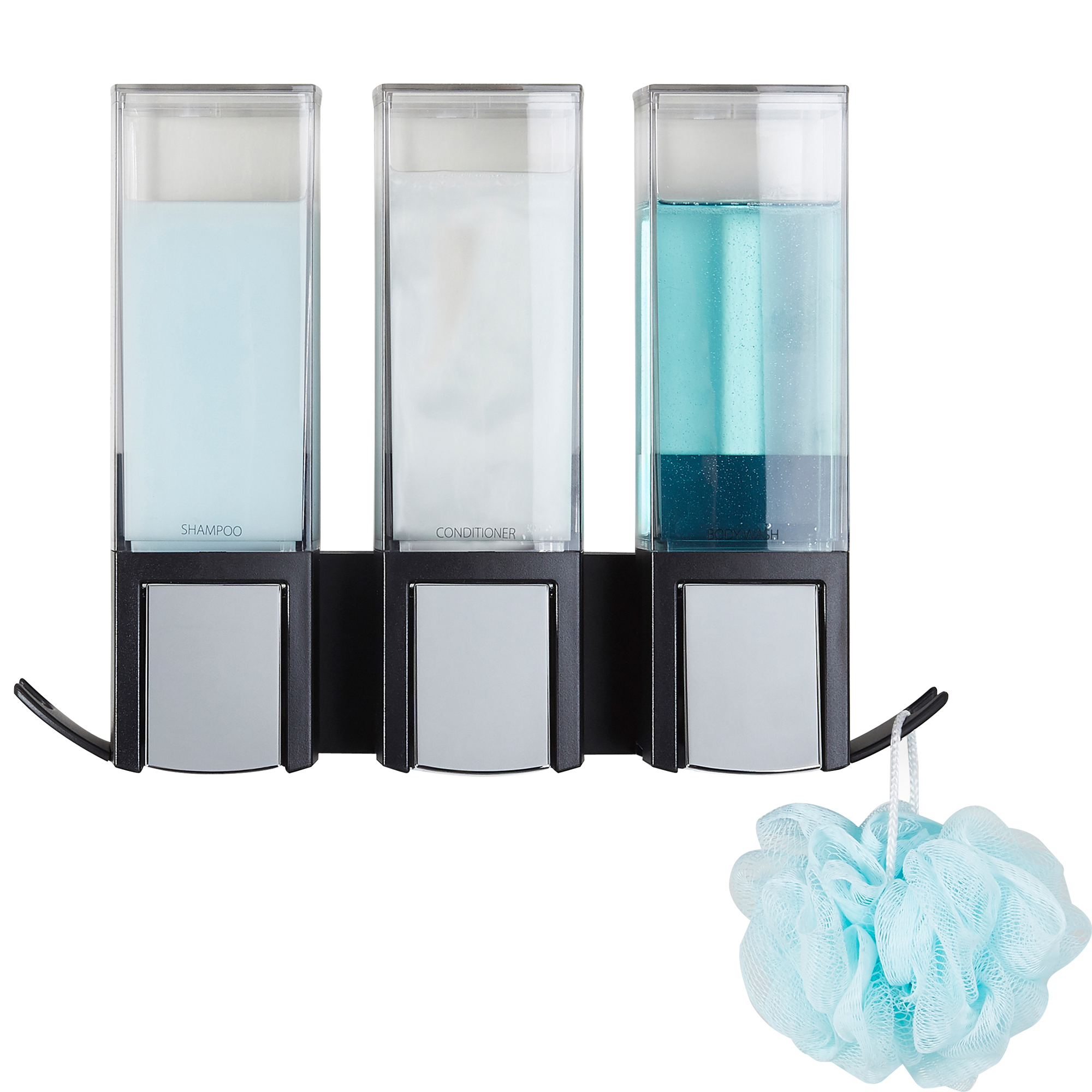 Better Living CLEVER Soap and Shower Triple Dispenser Black Better Living CLEVER Soap and Shower Triple Dispenser Black