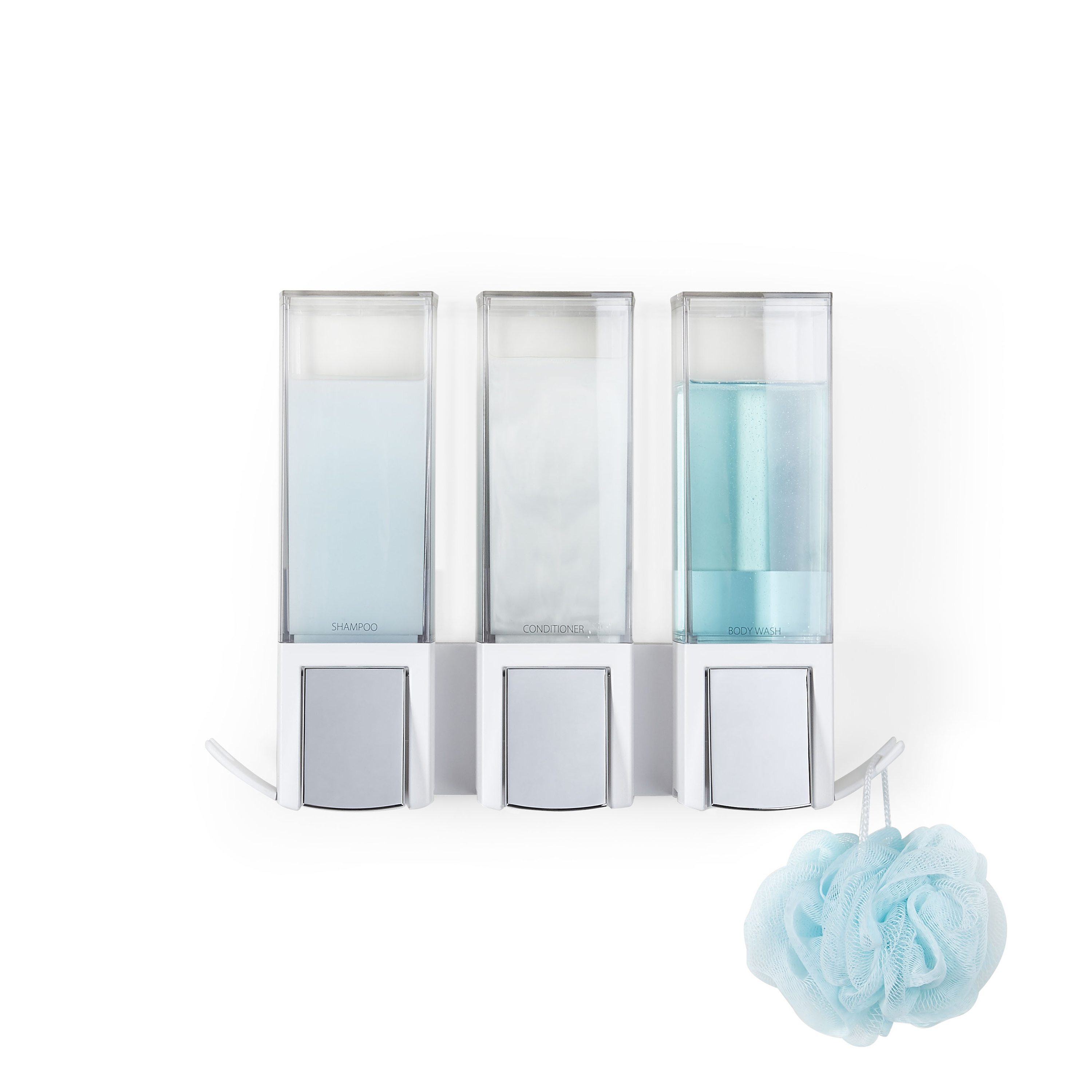 Better Living CLEVER Soap and Shower Triple Dispenser White Better Living CLEVER Soap and Shower Triple Dispenser White