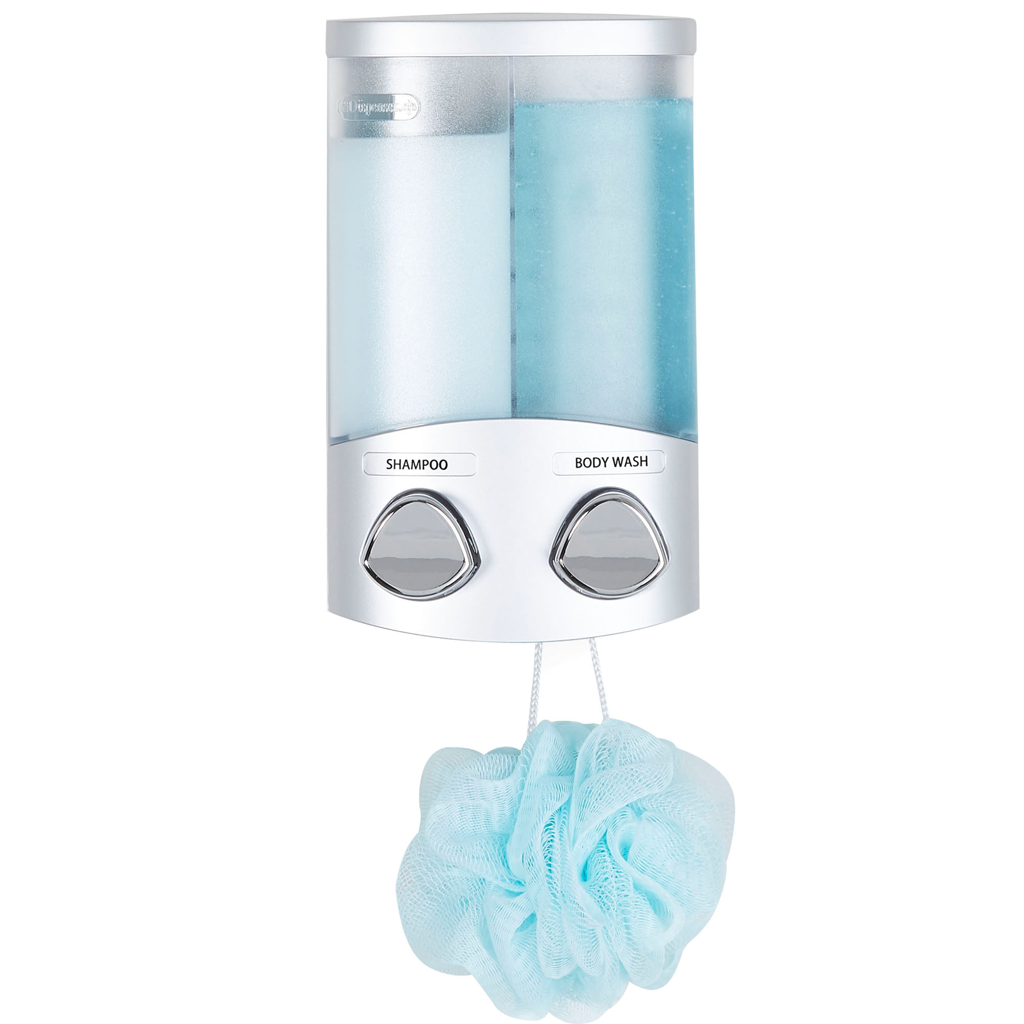 Better Living Euro DUO Soap and Shower Dispenser 2 Chamber Satin Silver Better Living Euro DUO Soap and Shower Dispenser 2 Chamber Satin Silver
