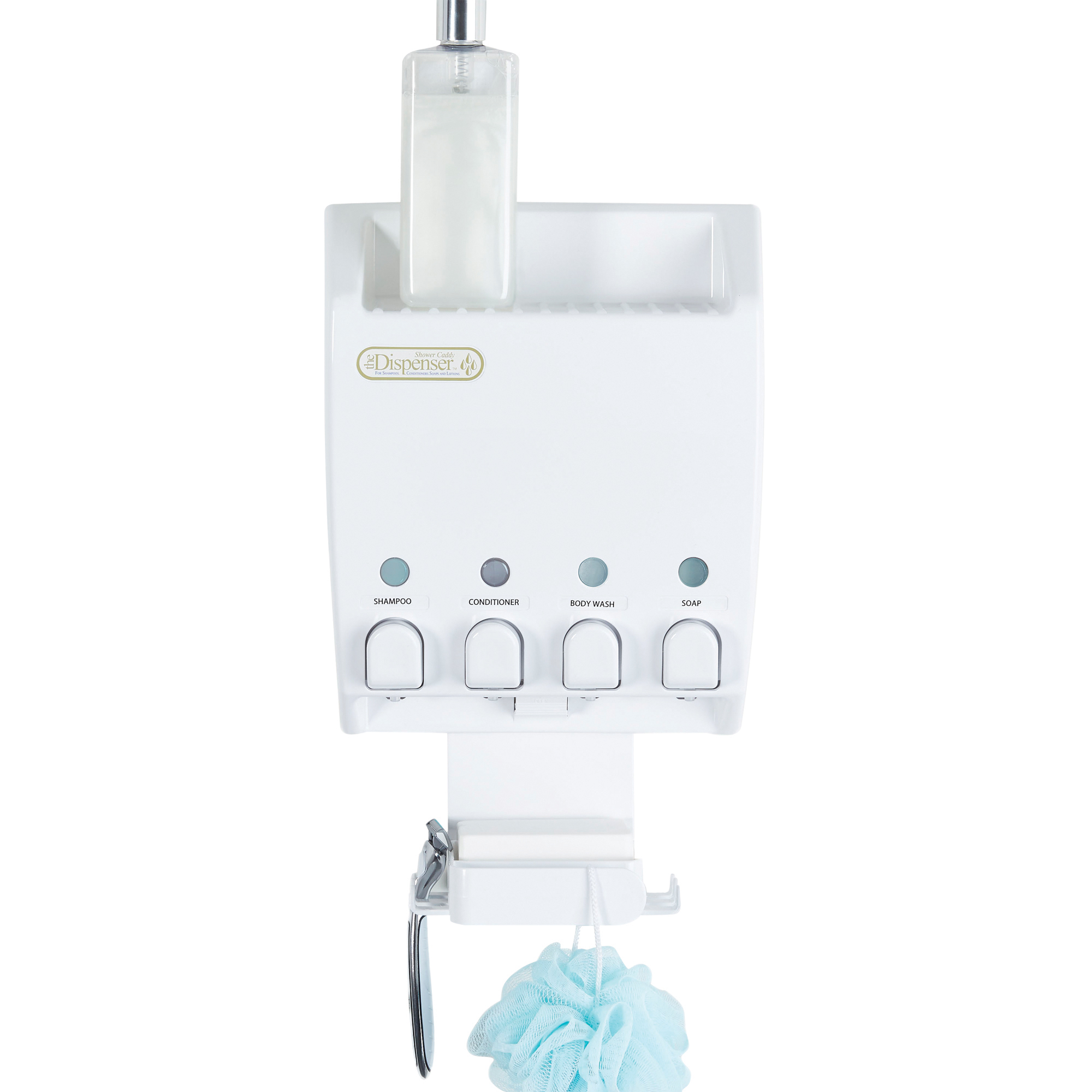 Better Living ULTI-MATE Soap and Shower Dispenser with Shower Caddy 4 Chamber White Better Living ULTI-MATE Soap and Shower Dispenser with Shower Caddy 4 Chamber White