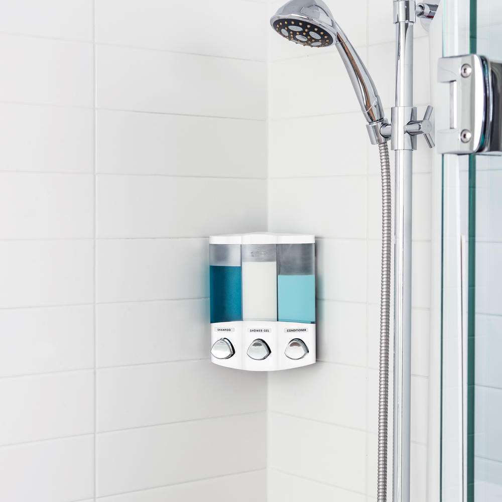 Better Living Euro TRIO Soap and Shower Dispenser 3 Chamber White