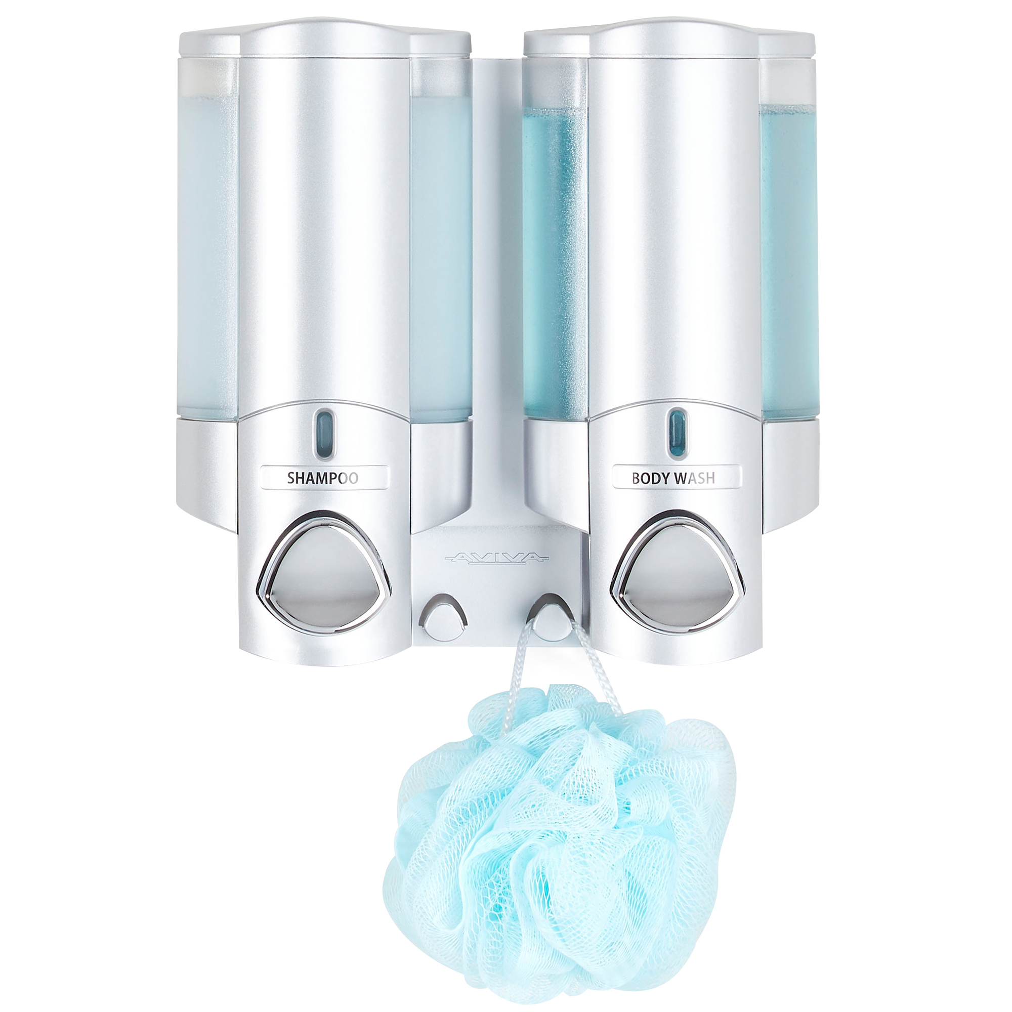 Better Living AVIVA Soap and Shower Dispenser 2 Chamber Satin Silver Better Living AVIVA Soap and Shower Dispenser 2 Chamber Satin Silver