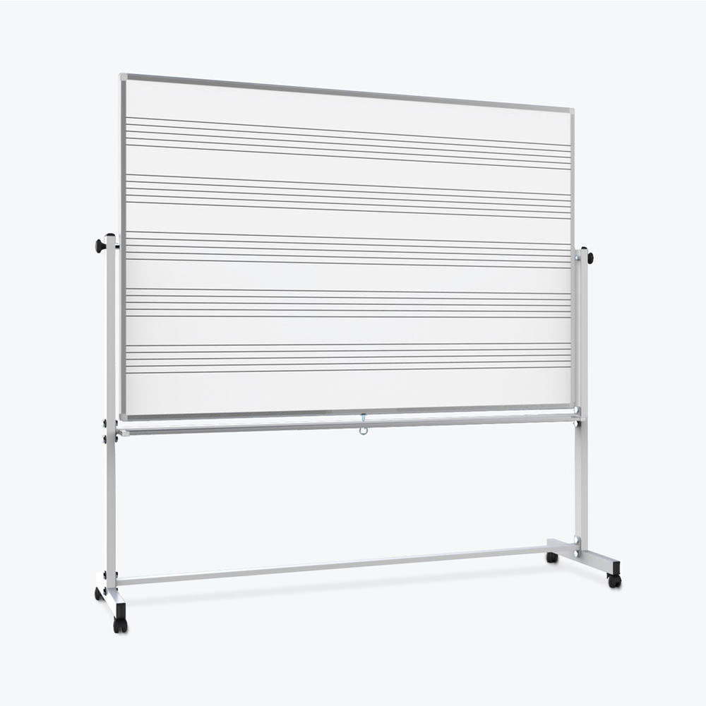 Offex OFX-435770-LX Mobile Reversible Music Whiteboard/Dry-erase Whiteboard - 72"W x 48"H