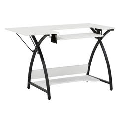 Sewingrite Sew Ready Comet Sewing Table Multipurpose/Sewing Desk Craft Table Sturdy Computer Desk, 13332, 45.5" W, Black/White