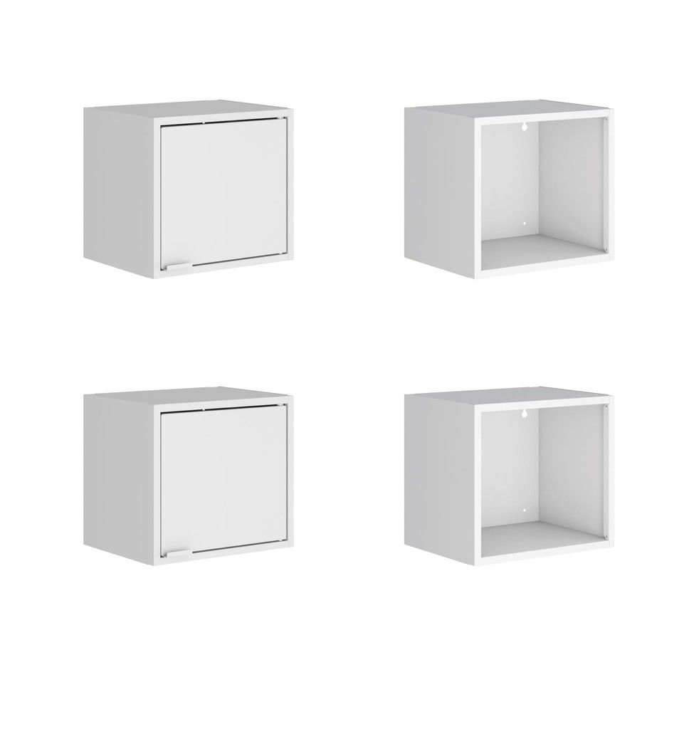 Manhattan Comfort Smart 4-Piece 13.77" Floating Cabinet and Display Shelf