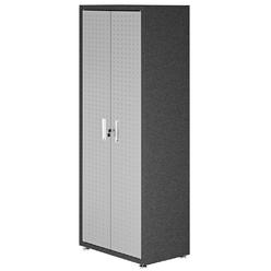 Manhattan Comfort Fortress Textured Metal 75.4" Garage Cabinet in Grey