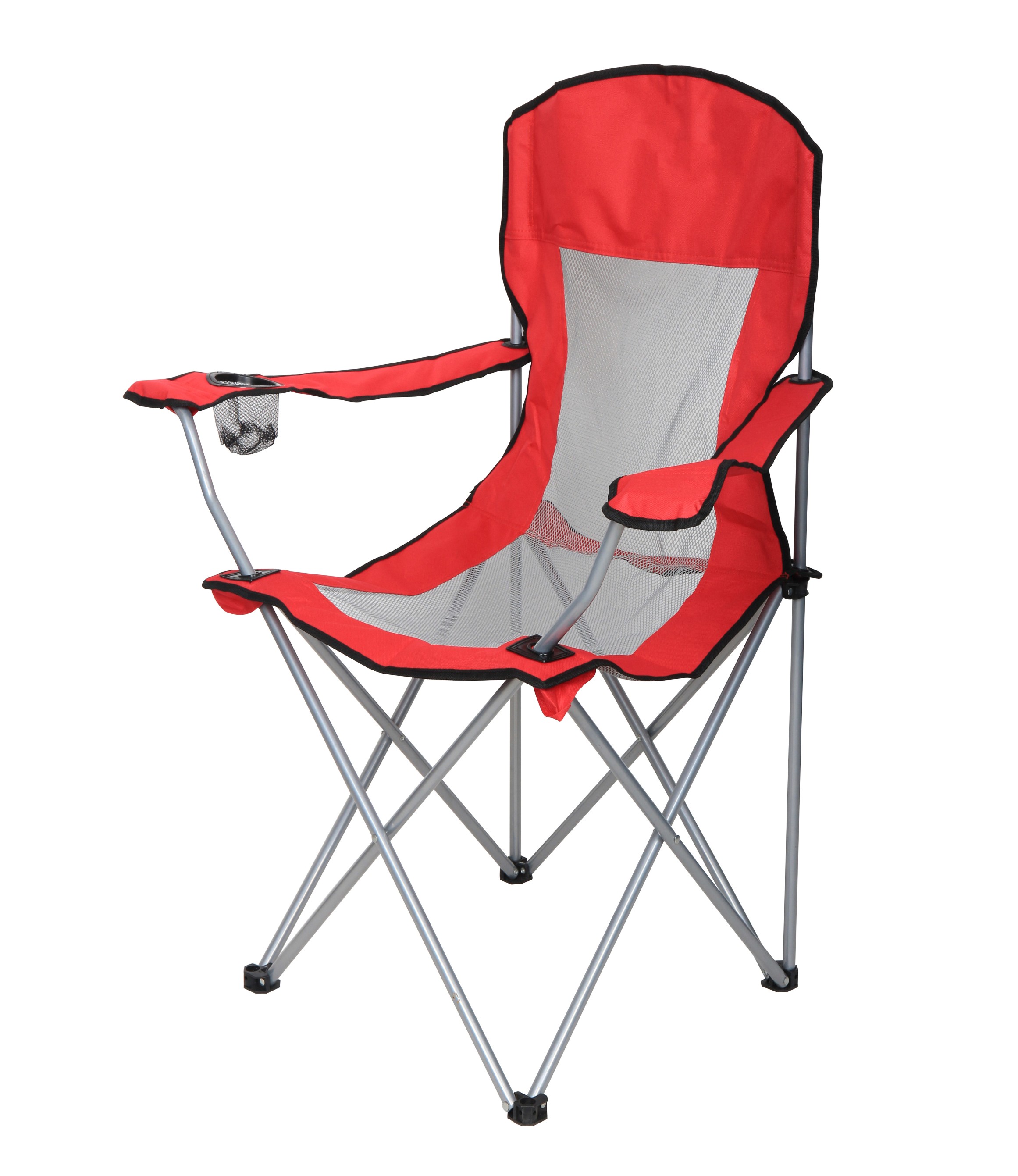 World Famous Sports Deluxe Folding Mesh Camping Chair &#8211; Red
